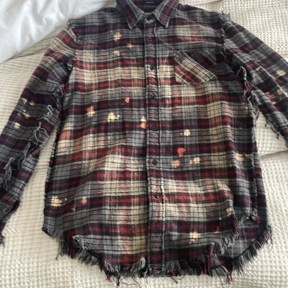 Women’s R13. Bleached shredded seam shirt size xs Japanese fabric NWT 595.00